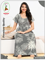 MANGAI RAYON Smocking Nighty | Beautiful Pleated Design | Side Pocket | Stylish Nighty for Trendy Women's | Your Perfect Nightwear Collection's (SRN)