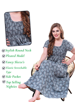 ONLY MINE Premium Smokey Nighty | Stretchable Elastic Type | Beautiful Pleated Model | Side Pocket | Stylish Nighty for Stylish Women's (OM-RAH)