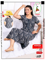 New Arrivals MANGAI Alpine KURTI Style Nighties| Beautiful Stylish KURTI Model | Half Sleeve | Without Zipper | Stylish Thread Tied Front Closed Type | Fresh Collection's for Stylish Women's MKA (H/S)