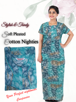 Premium Cotton Printed Pleated Nighties