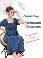 ONLY MINE Premium Smokey Nighty | Stretchable Elastic Type | Beautiful Pleated Model | Side Pocket | Stylish Nighty for Stylish Women's (OM-RAH)