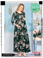 New ArrivalsONLY MINE Premium 4-IN-ONE Mom's Wear - Soft & Smooth Rayon | Maternity | Feeding | Long Frock | Casual Wear for Pregnancy Women's (4-IN-ONE-LFRK)