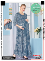 New ArrivalsONLY MINE Premium 4-IN-ONE Mom's Wear - Soft & Smooth Rayon | Maternity | Feeding | Long Frock | Casual Wear for Pregnancy Women's (4-IN-ONE-LFRK)