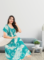 MANGAI RAYON Smocking Nighty | Beautiful Pleated Design | Side Pocket | Stylish Nighty for Trendy Women's | Your Perfect Nightwear Collection's (SRN)