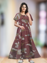 Fresh Arrivals MANGAI Alpine FULL FROCK Model Nighties | Beautiful Stylish Frock Style | Stylish Fancy Sleeves | Side Pocket | Perfect Nightwear Trendy Women's (FRK)