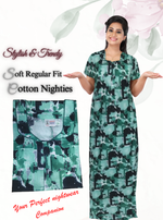 MANGAI New Regular Fit Cotton PrintedNighties - All Over Printed Stylish Nightwear for Stylish Women | Side Cut Pocket | Beautiful Nighties for Stylish Women's (NL)