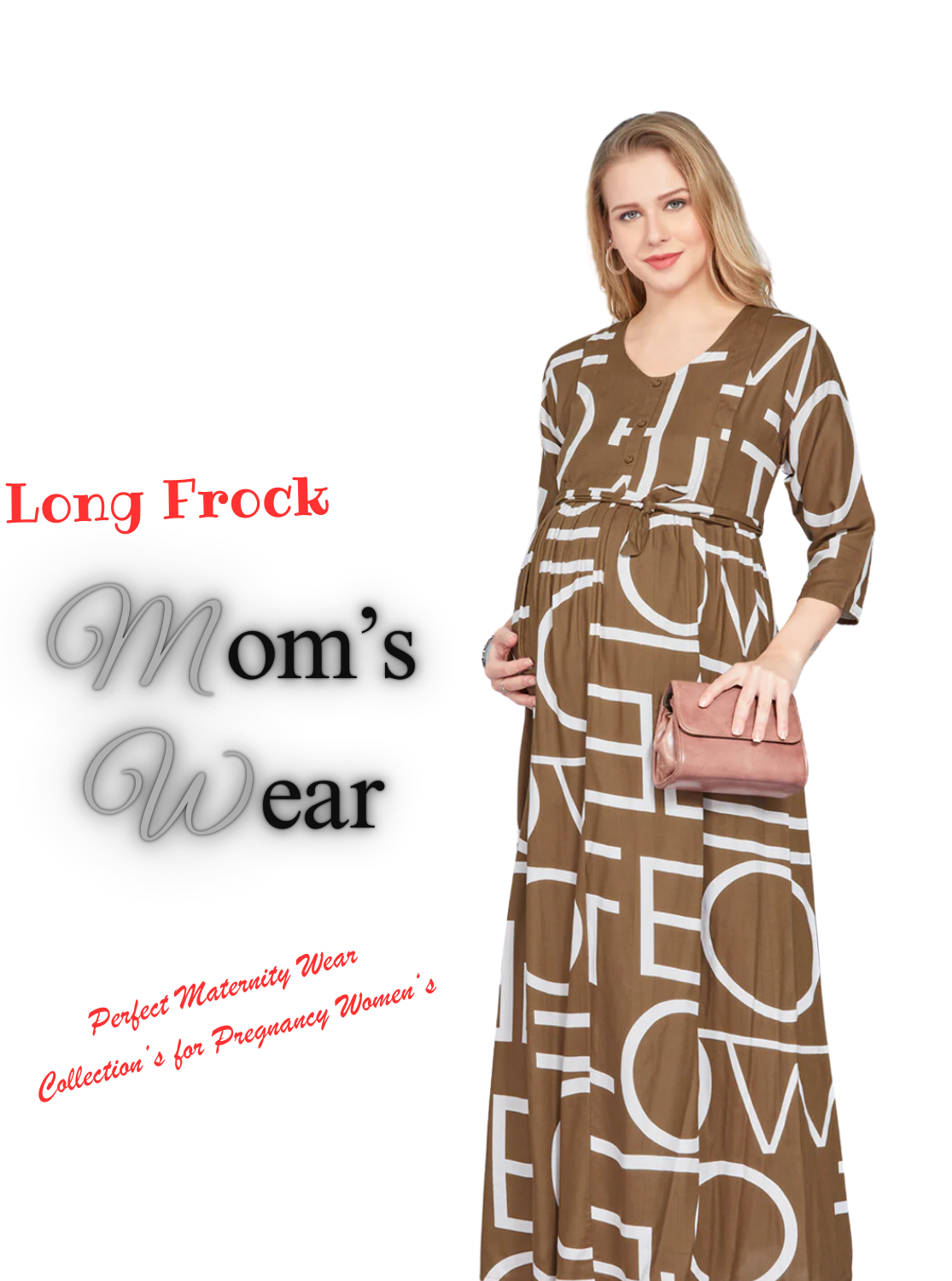 New ArrivalsONLY MINE Premium 4-IN-ONE Mom's Wear - Soft & Smooth Rayon | Maternity | Feeding | Long Frock | Casual Wear for Pregnancy Women's (4-IN-ONE-LFRK)