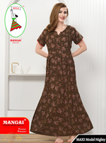 New Arrival MANGAI Premium ALPINE MAXI Model Nighty - Stylish Fancy Maxi Model Nightwear for Stylish Women | Updated Collection's| Beautiful Flared & Pleated Model | Frock Model Nighties for Trendy Women's (HMS)