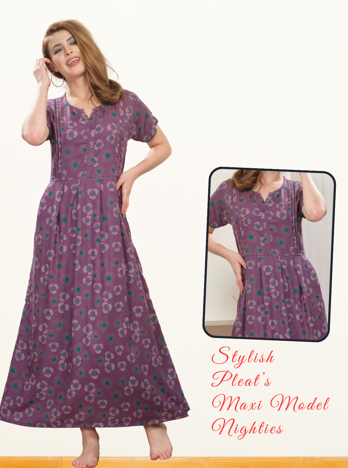 Fancy Maxi Model Nightwear Online