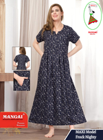 New Arrival MANGAI Premium ALPINE MAXI Model Nighty - Stylish Fancy Maxi Model Nightwear for Stylish Women | Updated Collection's| Beautiful Flared & Pleated Model | Frock Model Nighties for Trendy Women's (HMS)