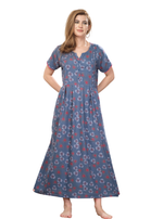 New Arrival MANGAI Premium ALPINE MAXI Model Nighty - Stylish Fancy Maxi Model Nightwear for Stylish Women | Updated Collection's| Beautiful Flared & Pleated Model | Frock Model Nighties for Trendy Women's (HMS)