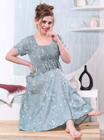 ONLY MINE Premium Smokey Nighty | Stretchable Elastic Type | Beautiful Pleated Model | Side Pocket | Stylish Nighty for Stylish Women's (OM-RAH)