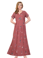 New Arrival MANGAI Premium ALPINE MAXI Model Nighty - Stylish Fancy Maxi Model Nightwear for Stylish Women | Updated Collection's| Beautiful Flared & Pleated Model | Frock Model Nighties for Trendy Women's (HMS)