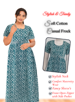 MANGAI Premium Casual Wear Cotton FROCK Model Nighties | Stylish Pleated Frock Style | Multipurpose Nighties | Casual & Pregnancy Wear | Pleated Model | Stylish Nighties for Stylish Women (MW)