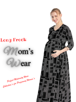 New ArrivalsONLY MINE Premium 4-IN-ONE Mom's Wear - Soft & Smooth Rayon | Maternity | Feeding | Long Frock | Casual Wear for Pregnancy Women's (4-IN-ONE-LFRK)