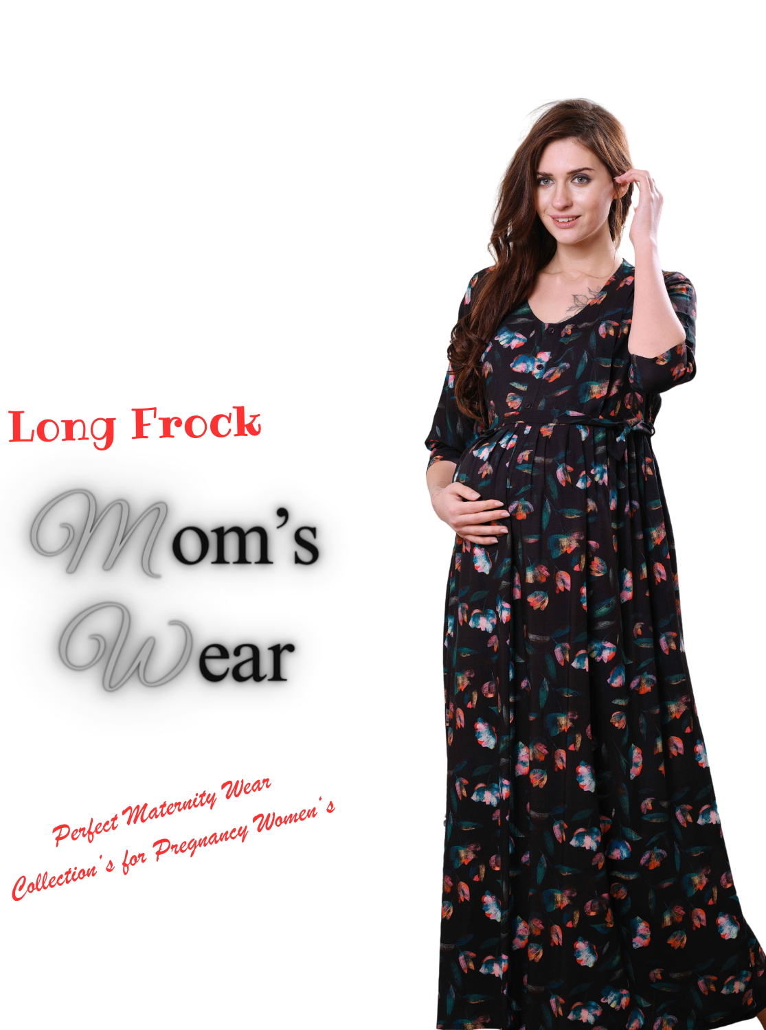 ONLY MINE Premium 4-IN-ONE Mom's Wear - Soft & Smooth Rayon | Maternity | Feeding | Long Frock | Casual Wear for Pregnancy Women's