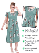 Rayon MAXI Length FROCK Model Nighties | Butterfly Sleeve's | Pleated Frock Style | Updated Collection's (FRK-H)