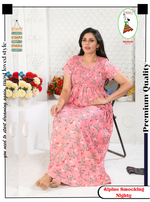 ALPINE Smocking Nighty | Beautiful Pleated Design | Side Pocket | Stylish Nighty for Trendy Women's | Your Perfect Nightwear Collection's (ALS)
