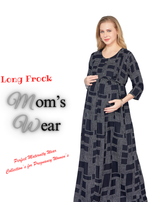 New ArrivalsONLY MINE Premium 4-IN-ONE Mom's Wear - Soft & Smooth Rayon | Maternity | Feeding | Long Frock | Casual Wear for Pregnancy Women's (4-IN-ONE-LFRK)