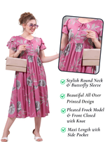 Rayon MAXI Length FROCK Model Nighties | Butterfly Sleeve's | Pleated Frock Style | Updated Collection's (FRK-H)