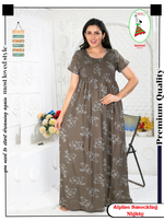 ALPINE Smocking Nighty | Beautiful Pleated Design | Side Pocket | Stylish Nighty for Trendy Women's | Your Perfect Nightwear Collection's (ALS)