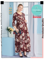 New ArrivalsONLY MINE Premium 4-IN-ONE Mom's Wear - Soft & Smooth Rayon | Maternity | Feeding | Long Frock | Casual Wear for Pregnancy Women's (4-IN-ONE-LFRK)