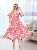 Rayon MAXI FROCK Model Nighties | Fancy Petal Sleeve | Fancy Neck & Side Pocket | Pleated Frock MAXI Style | Trendy Collection's for Stylish Women & Teenage Girl (PSG-H)
