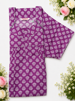 MANGAI Premium Cotton Printed Pleated Model Half Sleeve 4XL Size Nighties (4PZ)