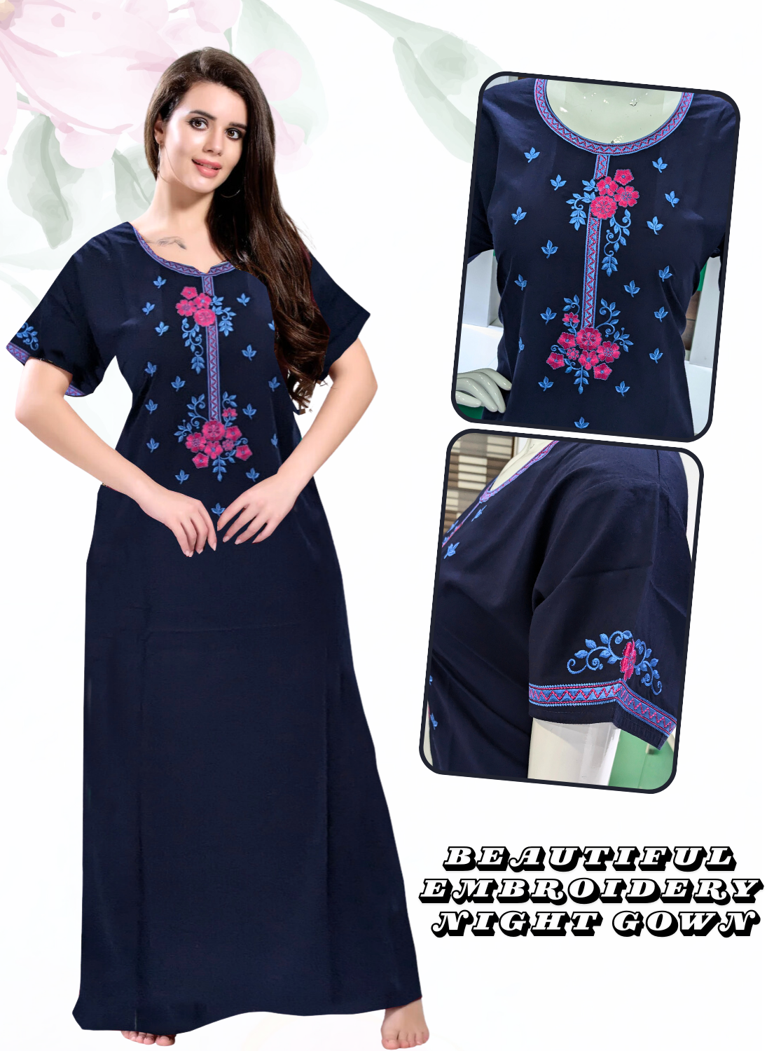 Stylish Embroidery Nightgown Online