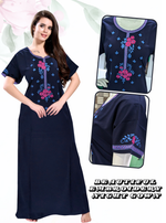 Stylish Embroidery Nightgown | Superior Quality Bizzy - Lizzy Nighty | Plain Pattern with Beautiful Embroidery Work's | Updated Collection's (CPL)