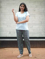 Ribbed Cotton Pyjama Set for Women & Girls with Pocket | Mangai Nighties