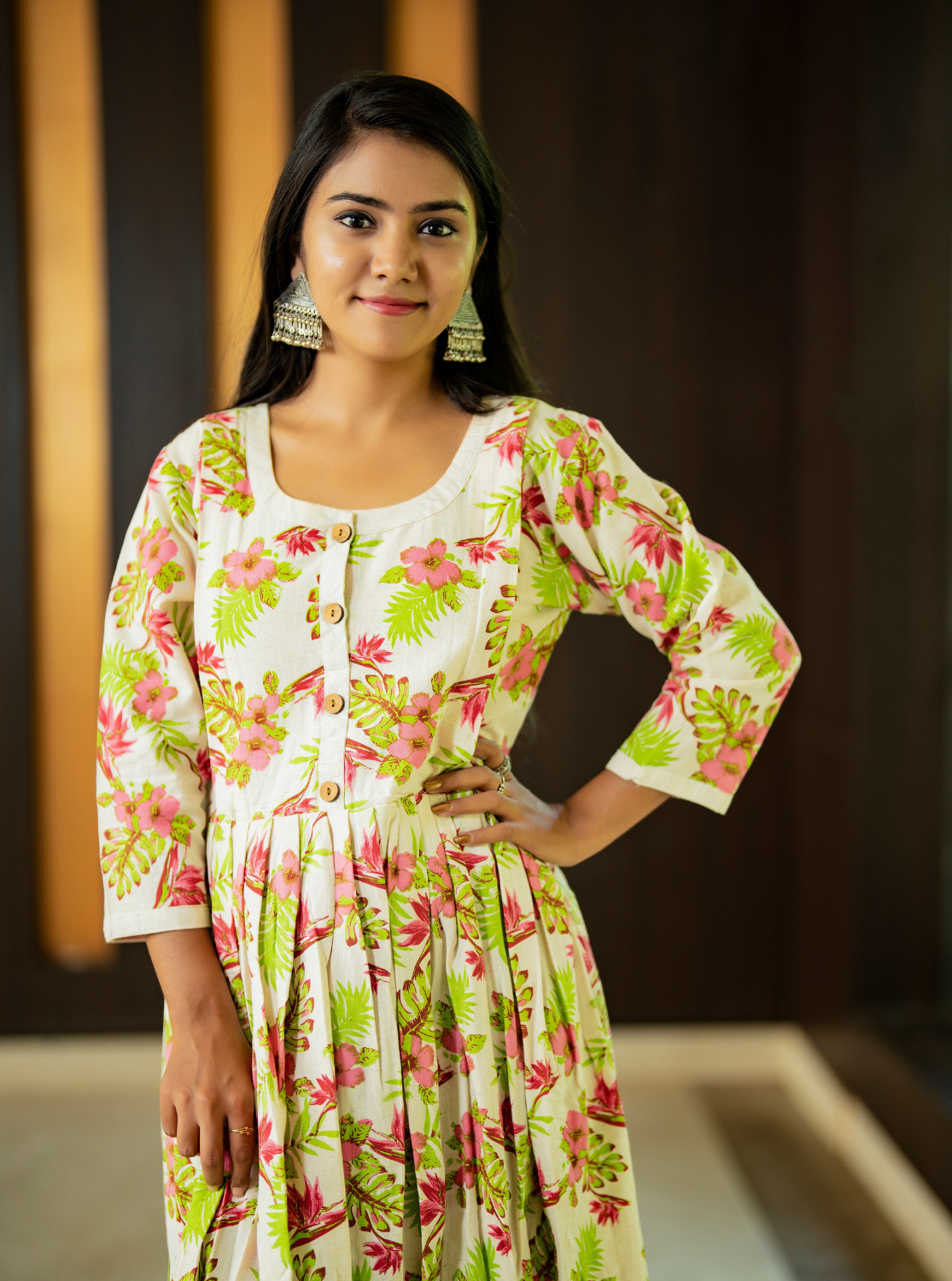 MANGAI Cotton Printed MOM'S KURTI - Umbrella Cut Stylish Branded Mom's Kurti for Stylish Mom's | Feeding | Maternity | Casual Wear MOM'S KURTI | Latest Collection's