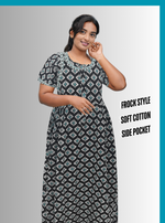 Cotton FROCK Model Casual Wear Nighties | Stylish Pleated Frock Style | Multipurpose Nighties | Pregnancy Wear | Pleated Model | Stylish Nighties for Stylish Women (MW)