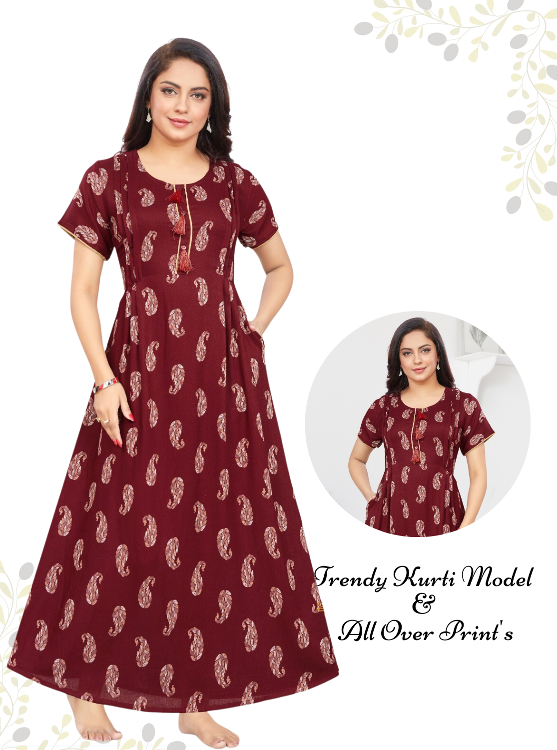 NewMANGAI Premium Alpine KURTI Style | Beautiful Stylish KURTI Model | Trendy Sleeve & Neck Model| Stylish Nightwear