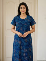 MANGAI Cotton Printed Pleated Model Half Sleeve 4XL Size Nighties Trendy Collection's(4PZ)