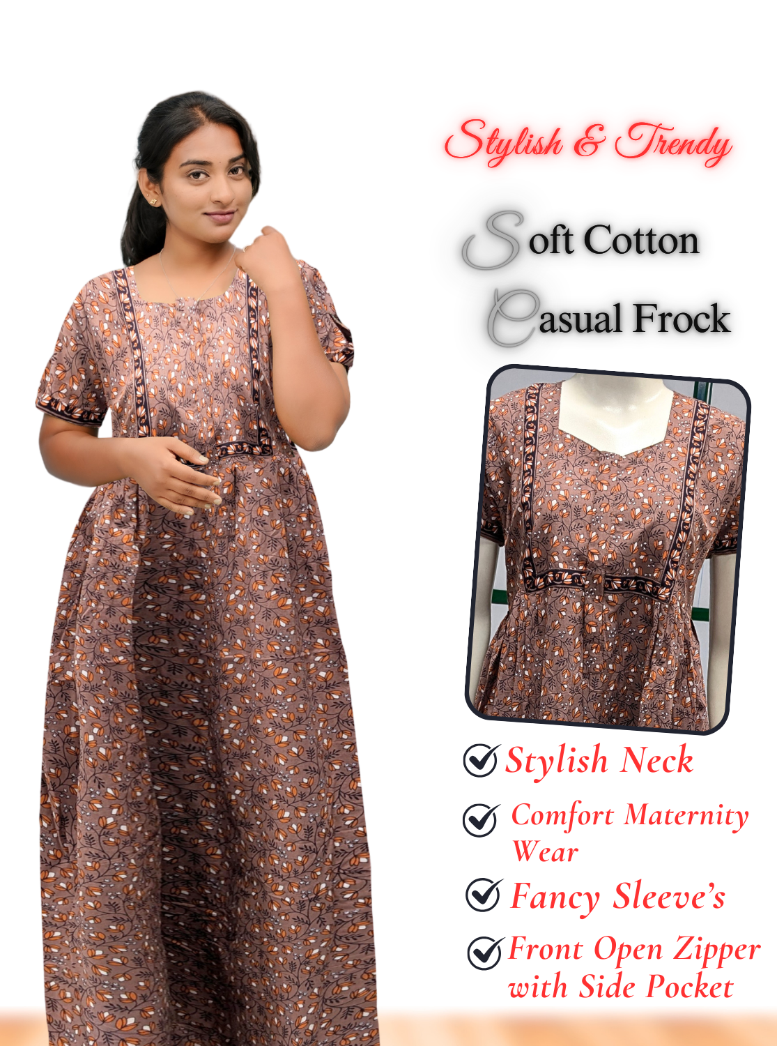 Casual Wear Cotton Frock Nighties