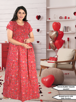 ALPINE Smocking Nighty | Beautiful Pleated Design | Side Pocket | Stylish Nighty for Trendy Women's | Your Perfect Nightwear Collection's (ALS)
