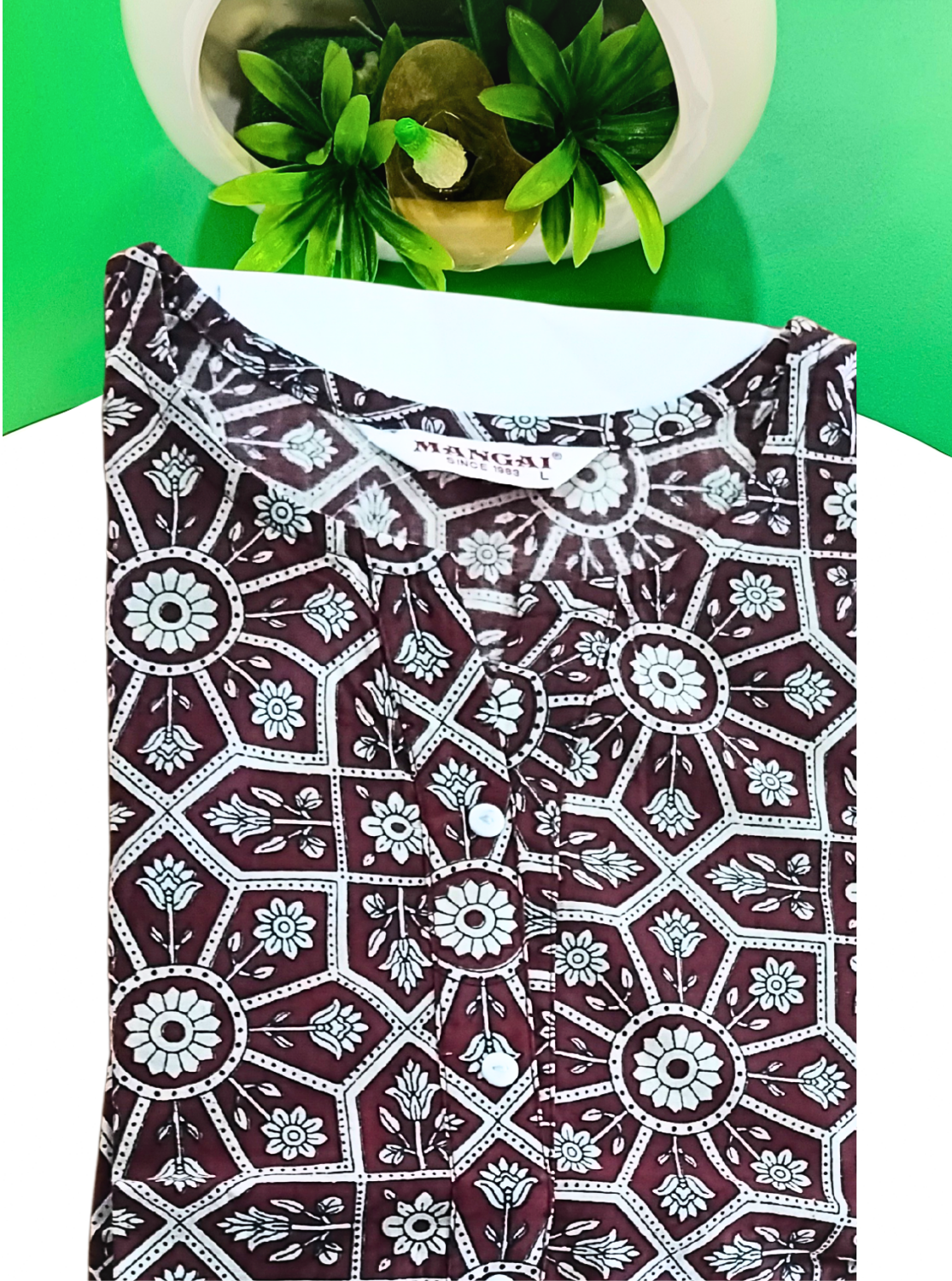 Cotton Gathering Frock for Summer Arrivals | Side Pocket | Button Closed | Elegant Casual Night Wear for Trendy Women's (FKC)