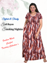 New Arrivals MANGAI Premium RAYON Smokey Nighty | Beautiful Pleated Design | Side Pocket | Stylish Nighty for Trendy Women's | Your Perfect Nightwear Collection's (RYS)