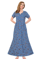 New Arrival MANGAI Premium ALPINE MAXI Model Nighty - Stylish Fancy Maxi Model Nightwear for Stylish Women | Updated Collection's| Beautiful Flared & Pleated Model | Frock Model Nighties for Trendy Women's (HMS)