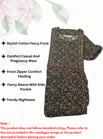 Cotton FROCK Model Casual Wear Nighties | Stylish Pleated Frock Style | Multipurpose Nighties | Pregnancy Wear | Pleated Model | Stylish Nighties for Stylish Women (PWC)