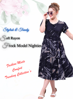 Rayon MAXI Length FROCK Model Nighties | Butterfly Sleeve's | Pleated Frock Style | Updated Collection's (FRK-H)