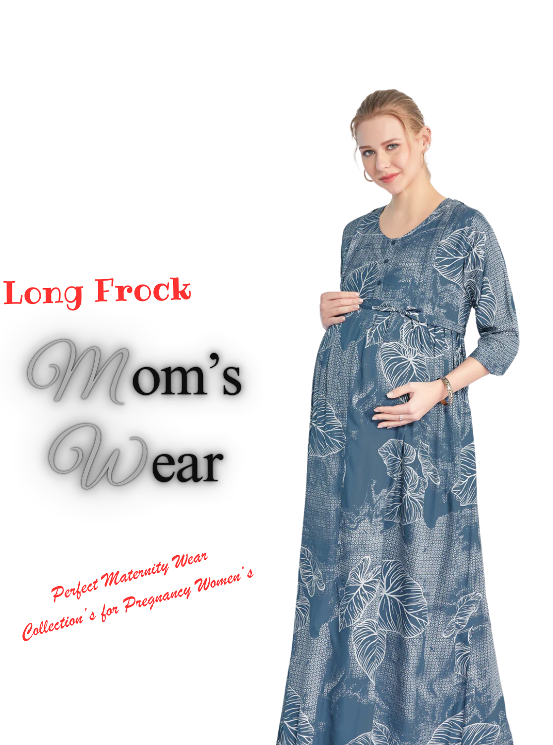 New ArrivalsONLY MINE Premium 4-IN-ONE Mom's Wear - Soft & Smooth Rayon | Maternity | Feeding | Long Frock | Casual Wear for Pregnancy Women's (4-IN-ONE-LFRK)