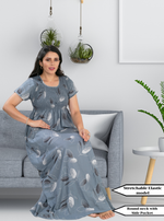 ALPINE Smocking Nighty | Beautiful Pleated Design | Side Pocket | Stylish Nighty for Trendy Women's | Your Perfect Nightwear Collection's (ALS)