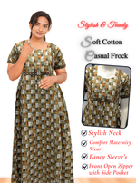 MANGAI Premium Casual Wear Cotton FROCK Model Nighties | Stylish Pleated Frock Style | Multipurpose Nighties | Casual & Pregnancy Wear | Pleated Model | Stylish Nighties for Stylish Women (MW)