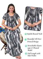 New Arrivals MANGAI Premium RAYON Smokey Nighty | Beautiful Pleated Design | Side Pocket | Stylish Nighty for Trendy Women's | Your Perfect Nightwear Collection's (RYS)