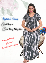 New Arrivals MANGAI Premium RAYON Smokey Nighty | Beautiful Pleated Design | Side Pocket | Stylish Nighty for Trendy Women's | Your Perfect Nightwear Collection's (RYS)