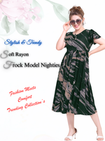 Rayon MAXI Length FROCK Model Nighties | Butterfly Sleeve's | Pleated Frock Style | Updated Collection's (FRK-H)