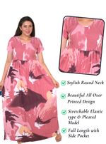 New Arrivals MANGAI Premium RAYON Smokey Nighty | Beautiful Pleated Design | Side Pocket | Stylish Nighty for Trendy Women's | Your Perfect Nightwear Collection's (RYS)