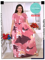 New Arrivals MANGAI Premium RAYON Smokey Nighty | Beautiful Pleated Design | Side Pocket | Stylish Nighty for Trendy Women's | Your Perfect Nightwear Collection's (RYS)